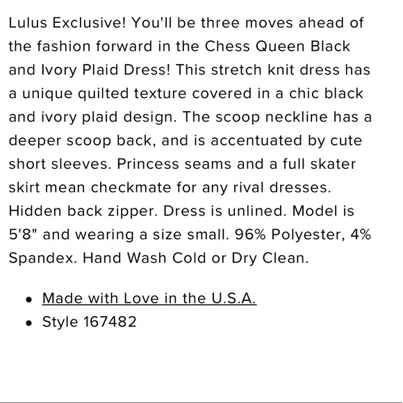 Lulus Chess Queen Black & Ivory Plaid Dress - Picture 7 of 12